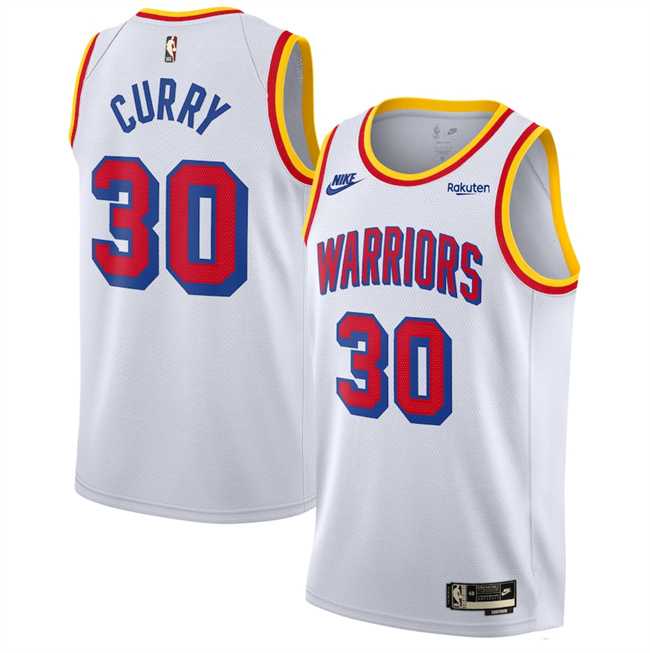 Men%27s Golden State Warriors #30 Stephen Curry White 2024-25 Classic Edition Swingman Stitched Jersey Dzhi->houston rockets->NBA Jersey